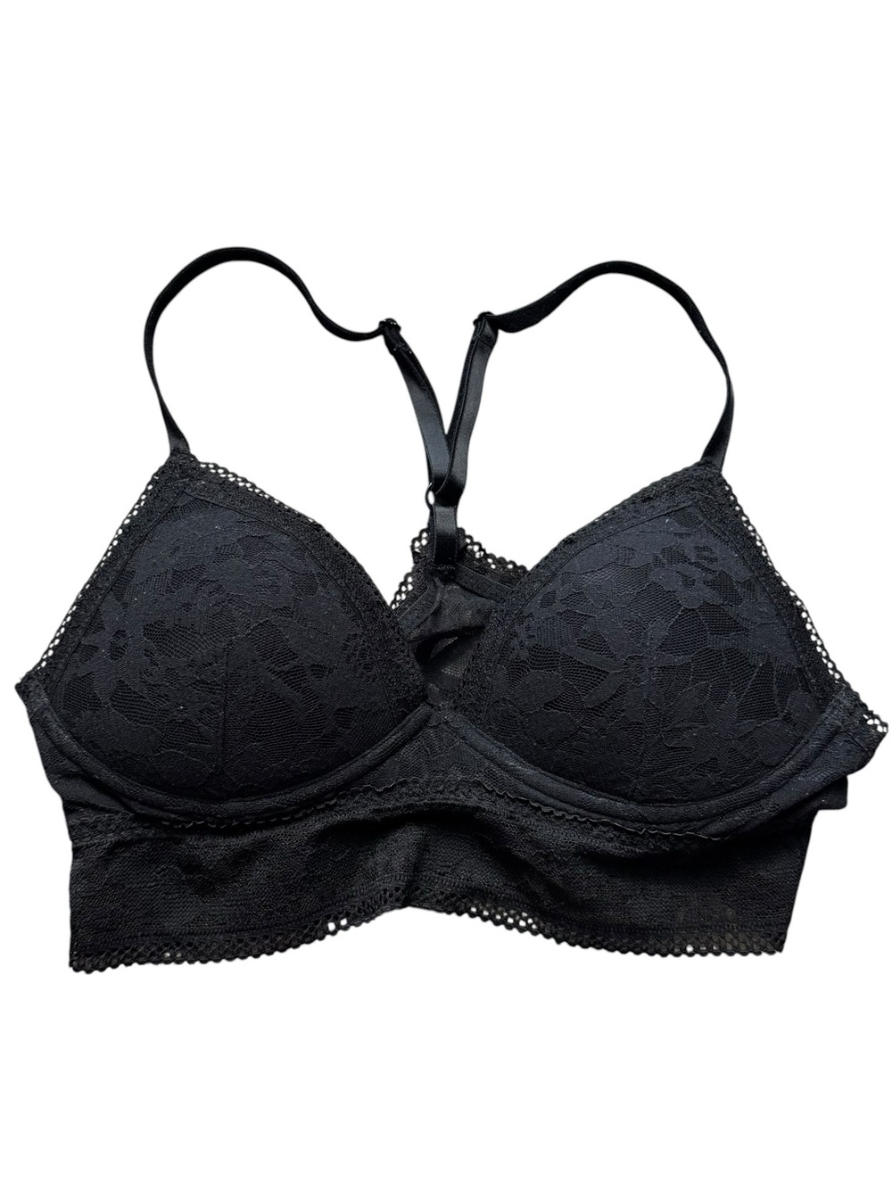 Black Lace Racerback Bralette - Women Intimates Size XS/S